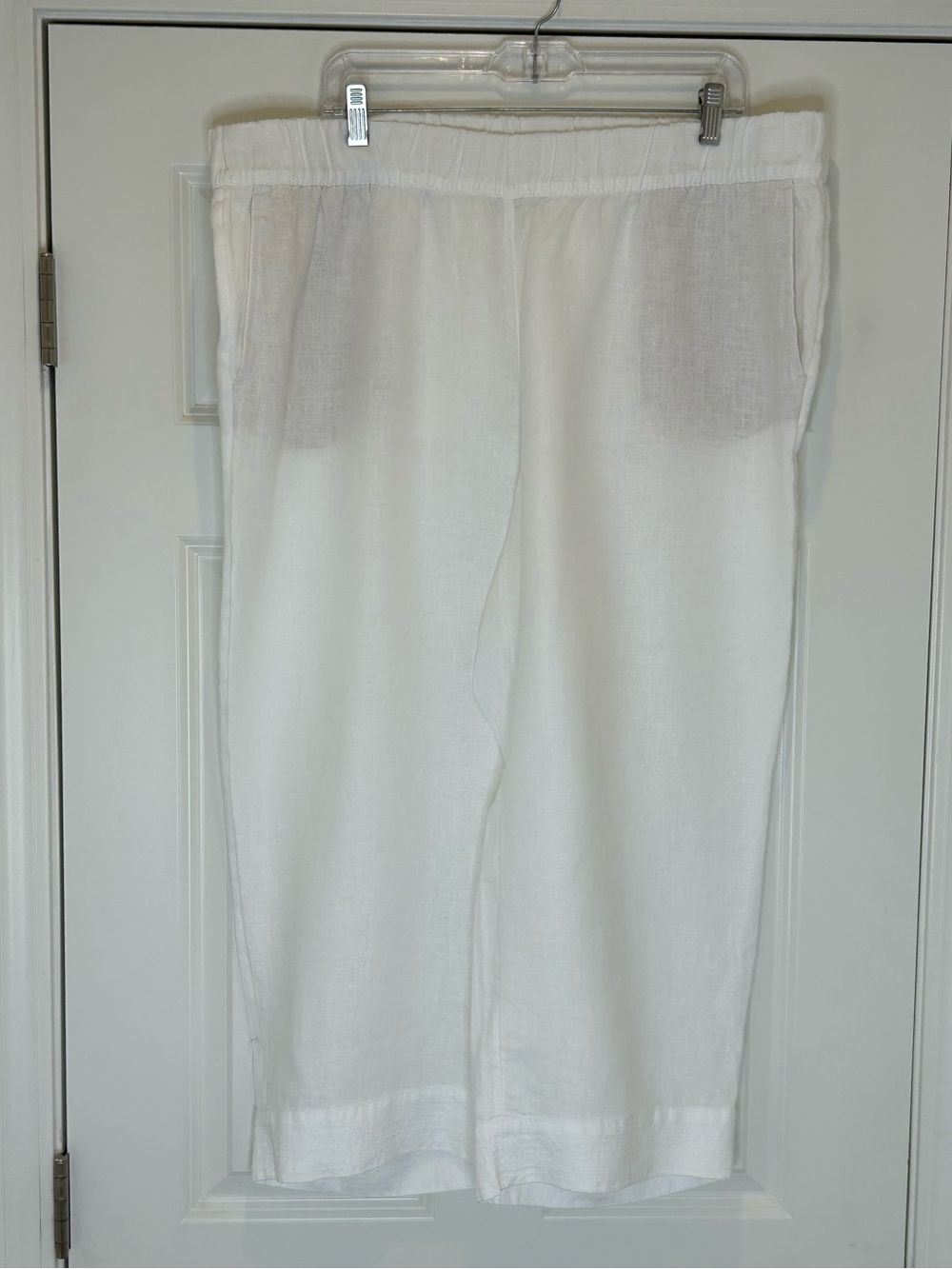 Pure Jill Linen Pull-On Pants in Soft White Size 2X